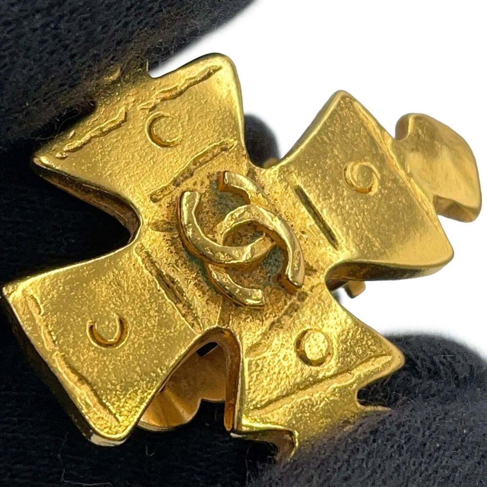 CHANEL Gold Logo Earrings - Picture 7 of 9